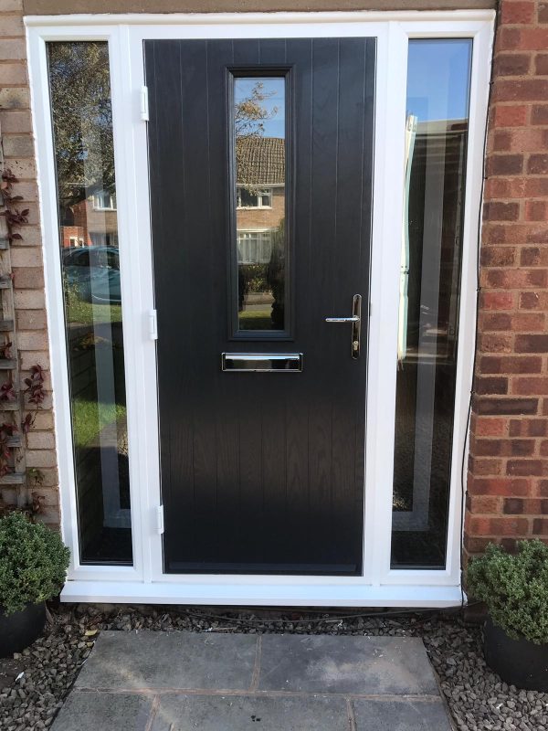 black upvc front door in worcester & midlands